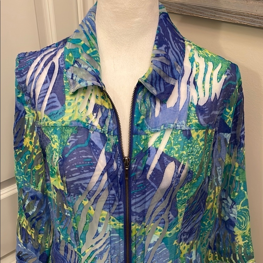 Coldwater Creek Women’s Cover up Top 3/4 sleeves Zipper 12 - Picture 3 of 16